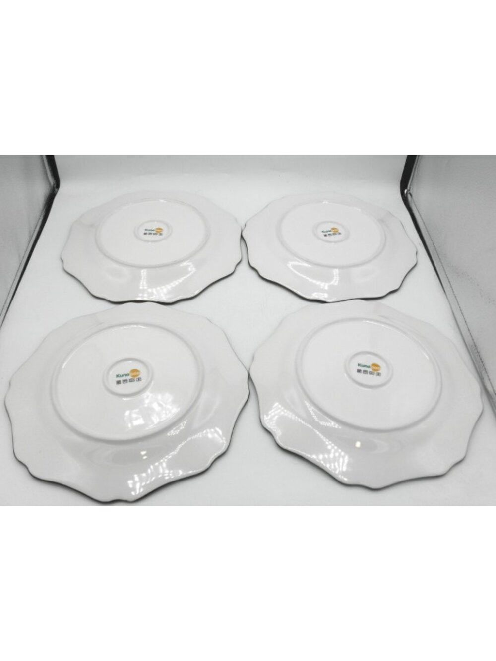 Kunaboo Midnight Dinner Plates Set of 4 Sakura Blue Floral Lace Design - Picture 2 of 7